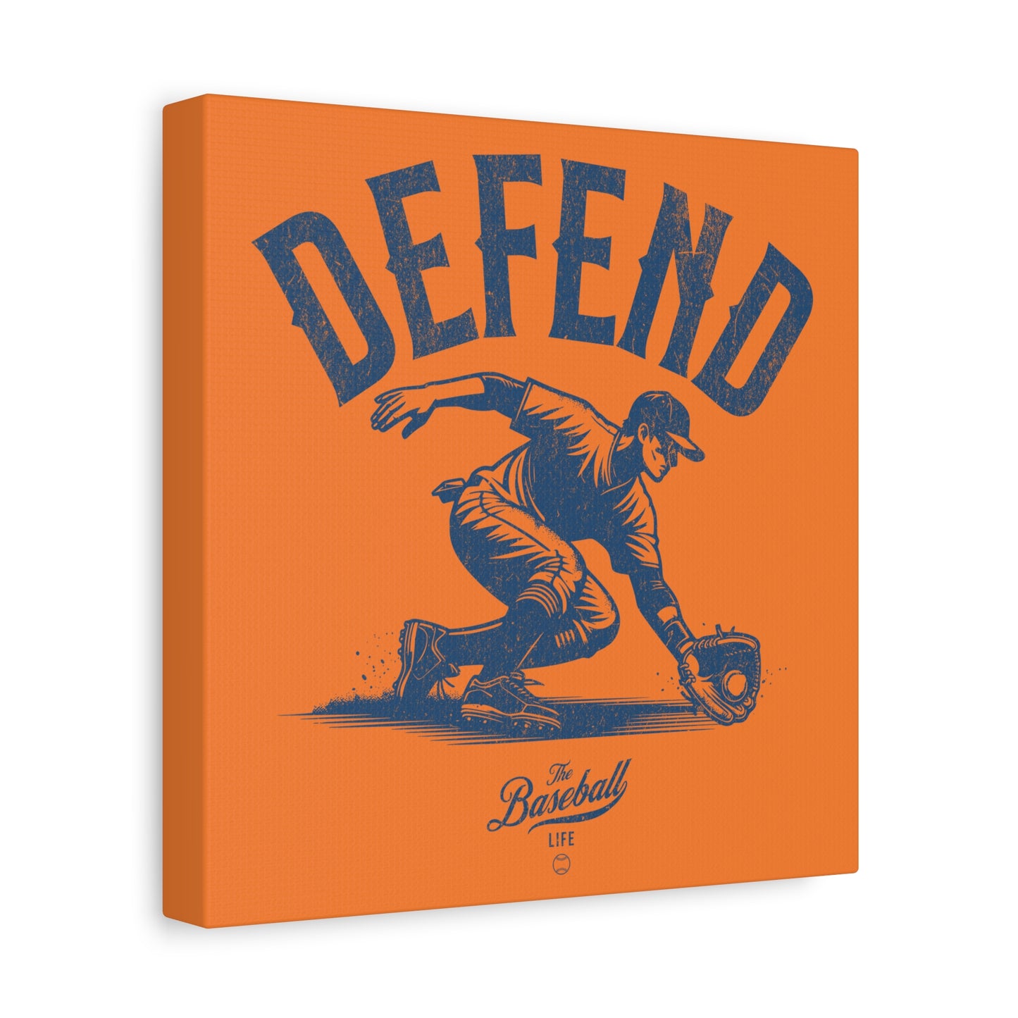 Defend Infielder Wall Art Canvas_Orange