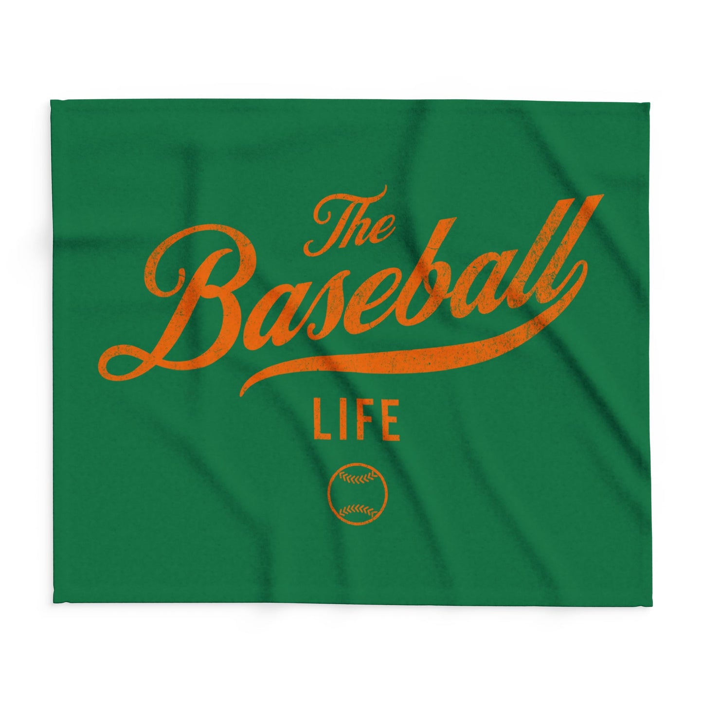 Fleece Blanket_Green w Orange Print