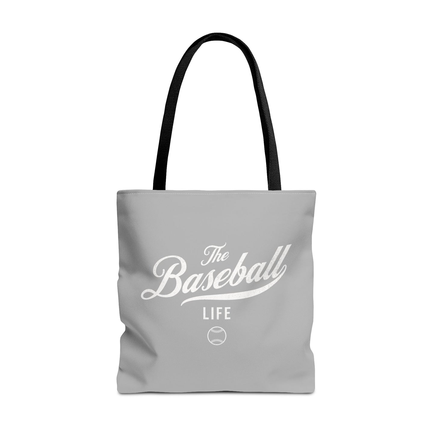 The Baseball Life Tote Bag_Gray w White Print