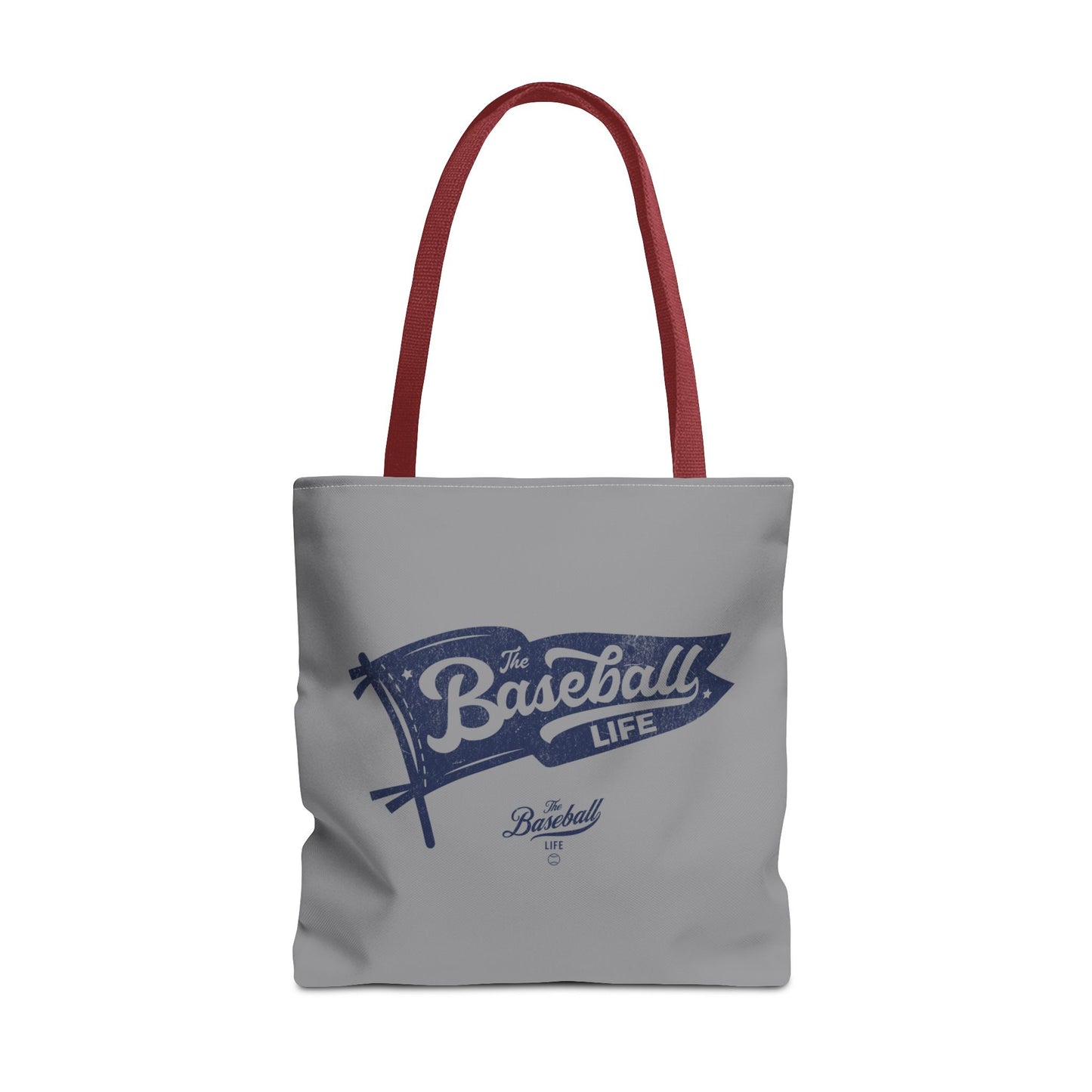 Vintage Pennant Tote Bag_Navy Print on Medium Gray