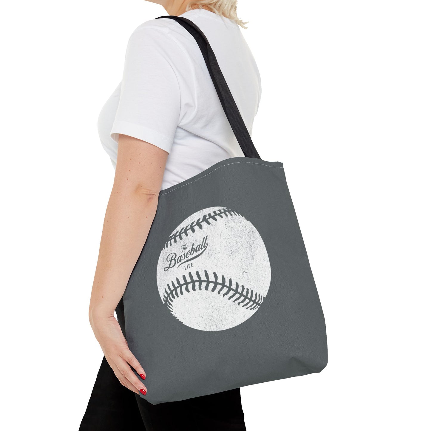 Weathered Baseball Tote Bag_Dark Gray