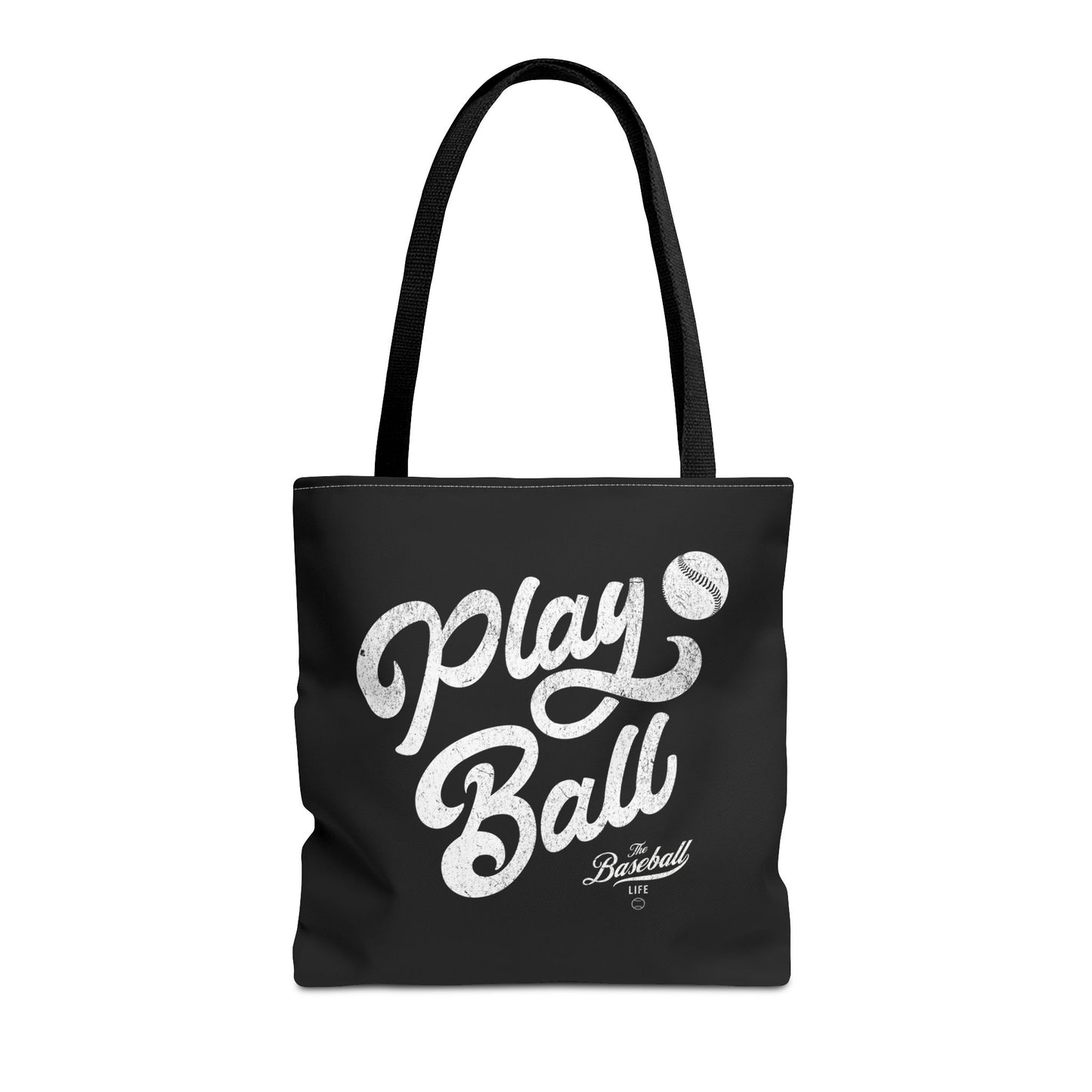 Play Ball Script Tote Bag_Black
