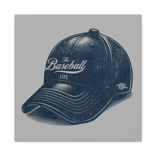 The Baseball Life Ball Cap Wall Art Canvas_Silver Gray