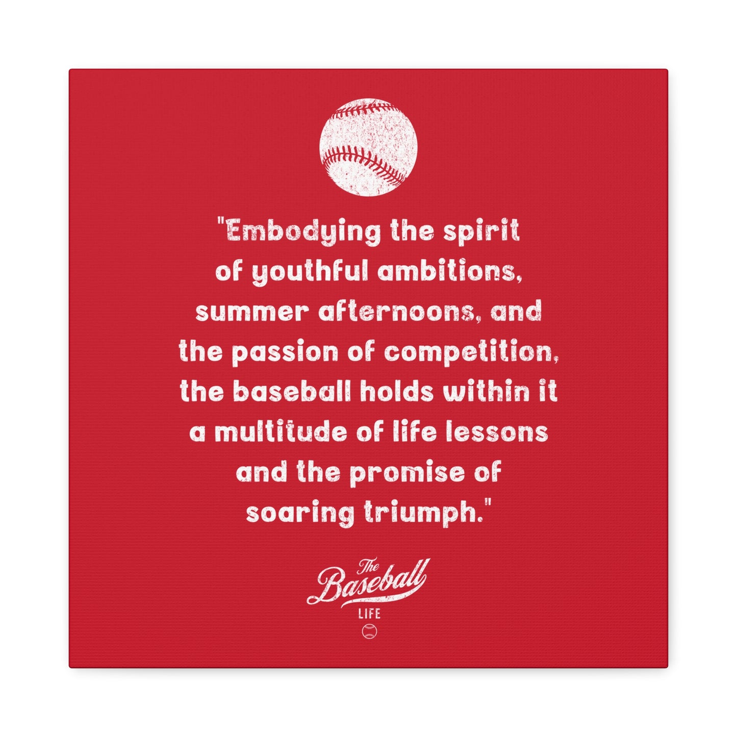 The Baseball Life "Verse" Wall Art Canvas_Red