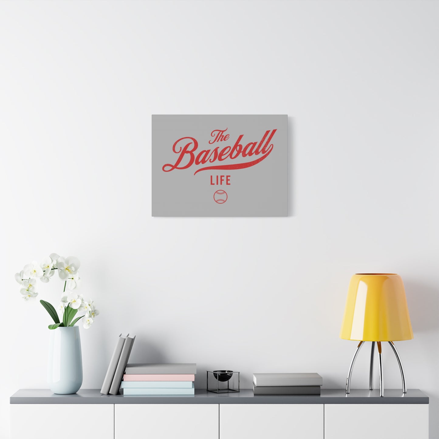 Wall Art Canvas_Silver Gray w Red