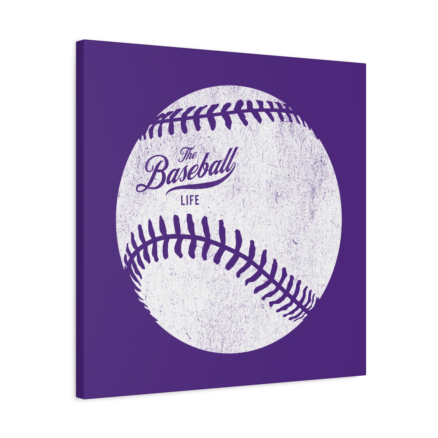 Weathered Baseball Wall Art Canvas_Purple