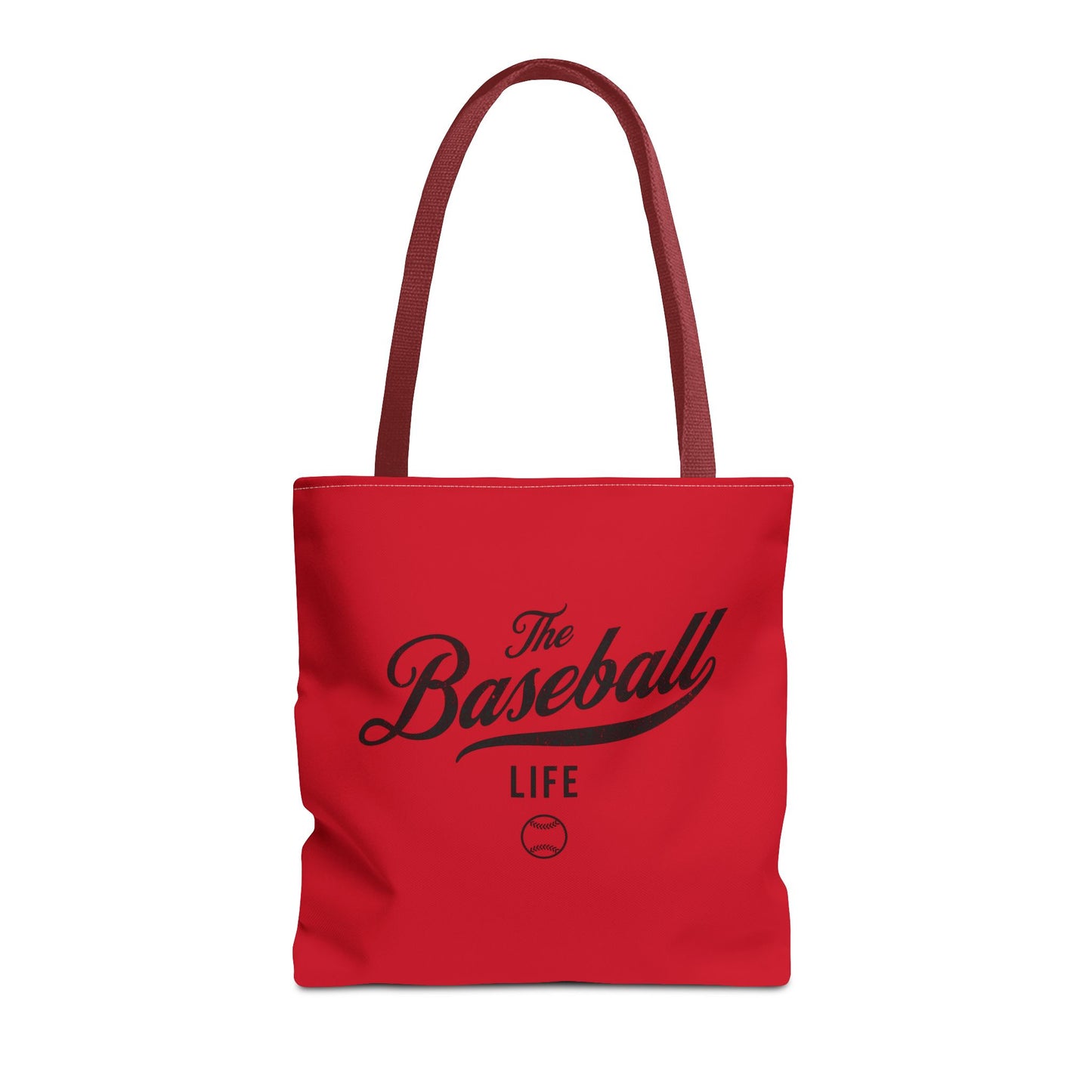 The Baseball Life Tote Bag_Red w Black Print