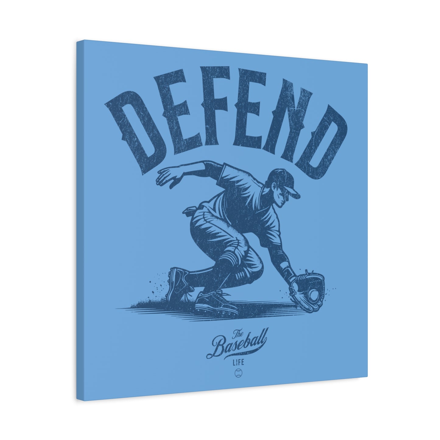 Defend Infielder Wall Art Canvas_Carolina Blue