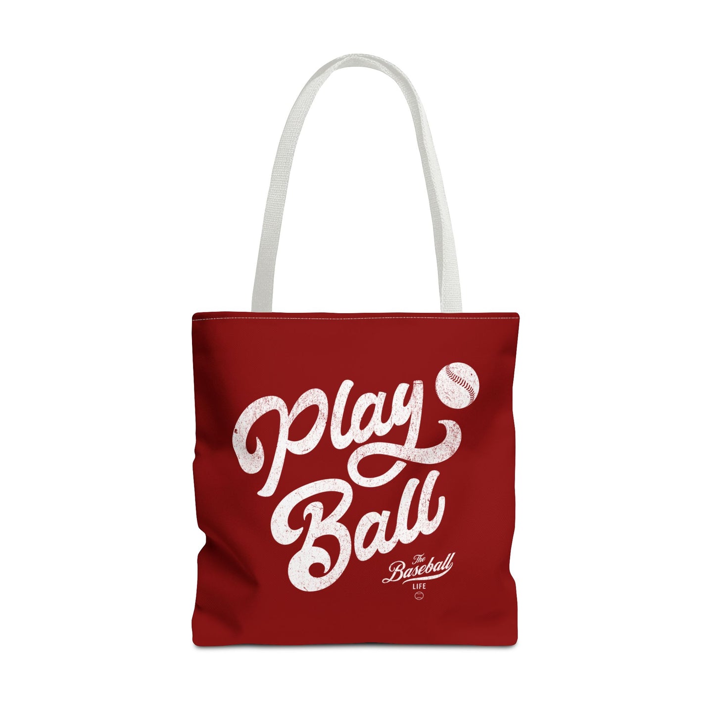 Play Ball Script Tote Bag_Maroon