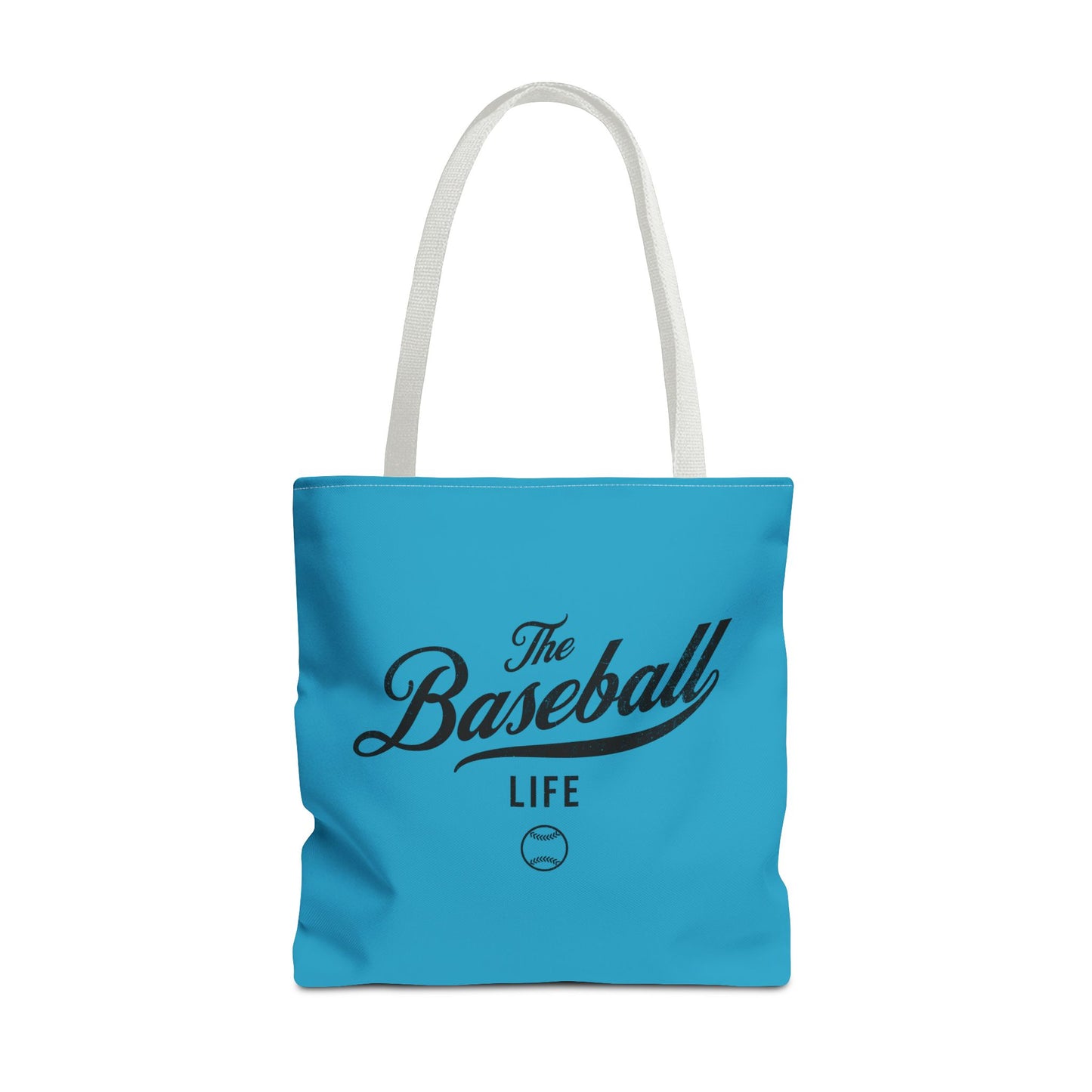 The Baseball Life Tote Bag_Turquoise w Black Print