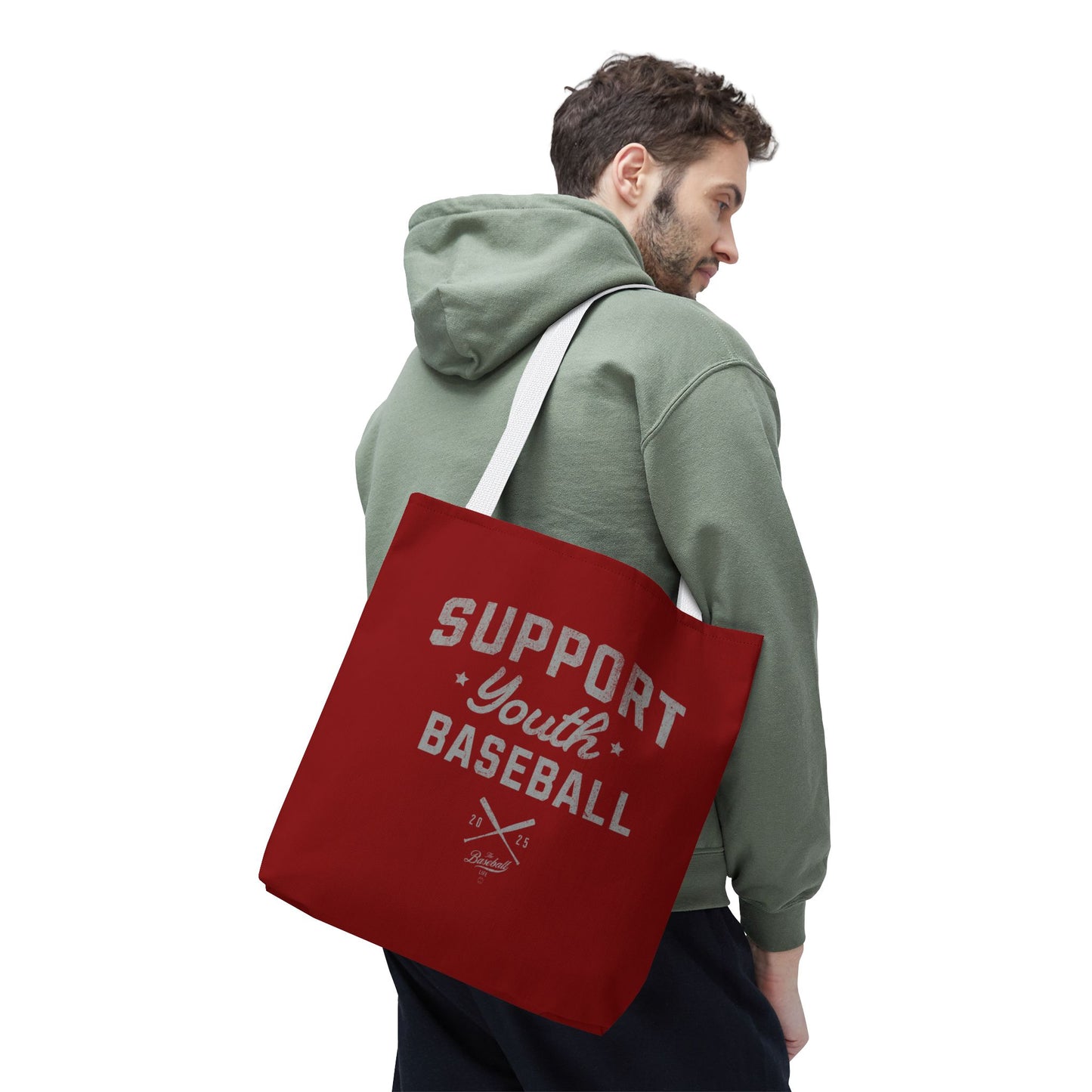 Support Youth Baseball Tote Bag_Maroon