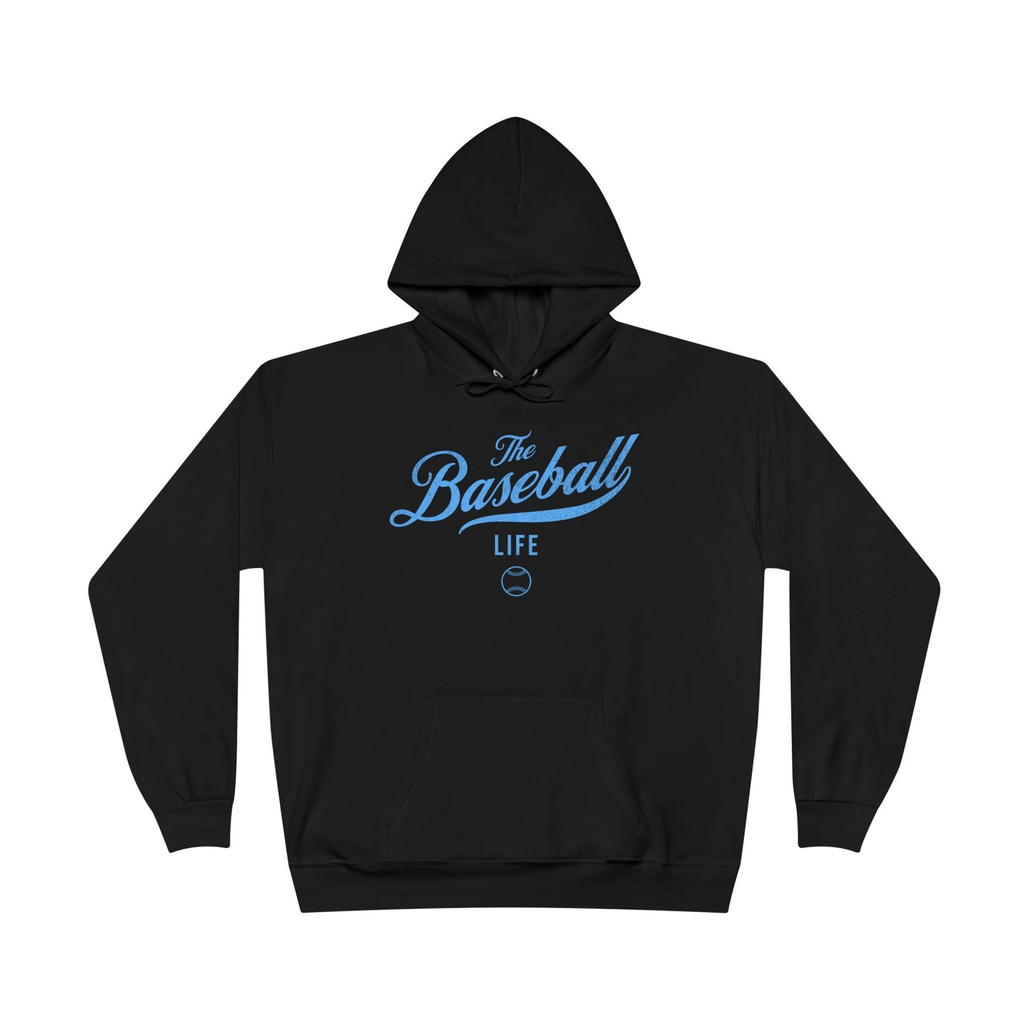 The Baseball Life Hoodie w/Grommets_Carolina Blue Print