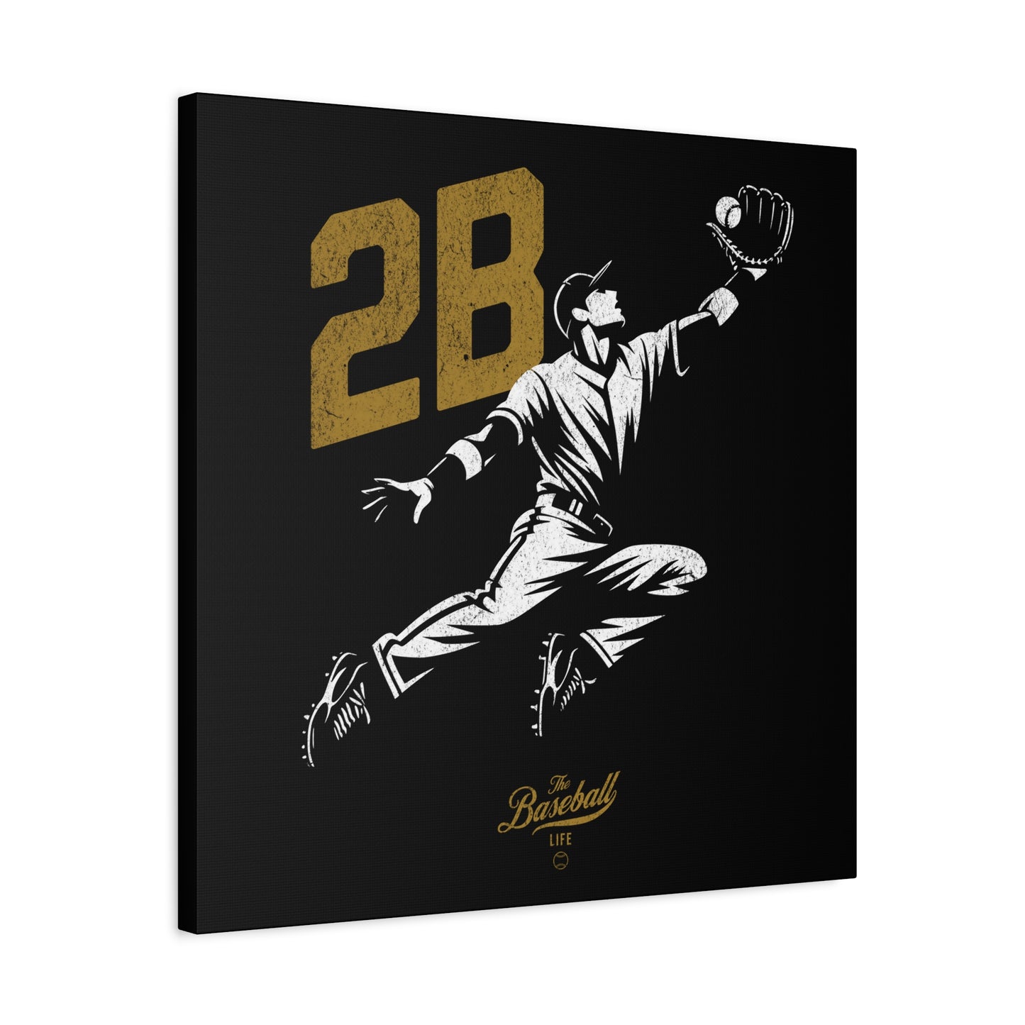 2B Second Base Wall Art Canvas_Black