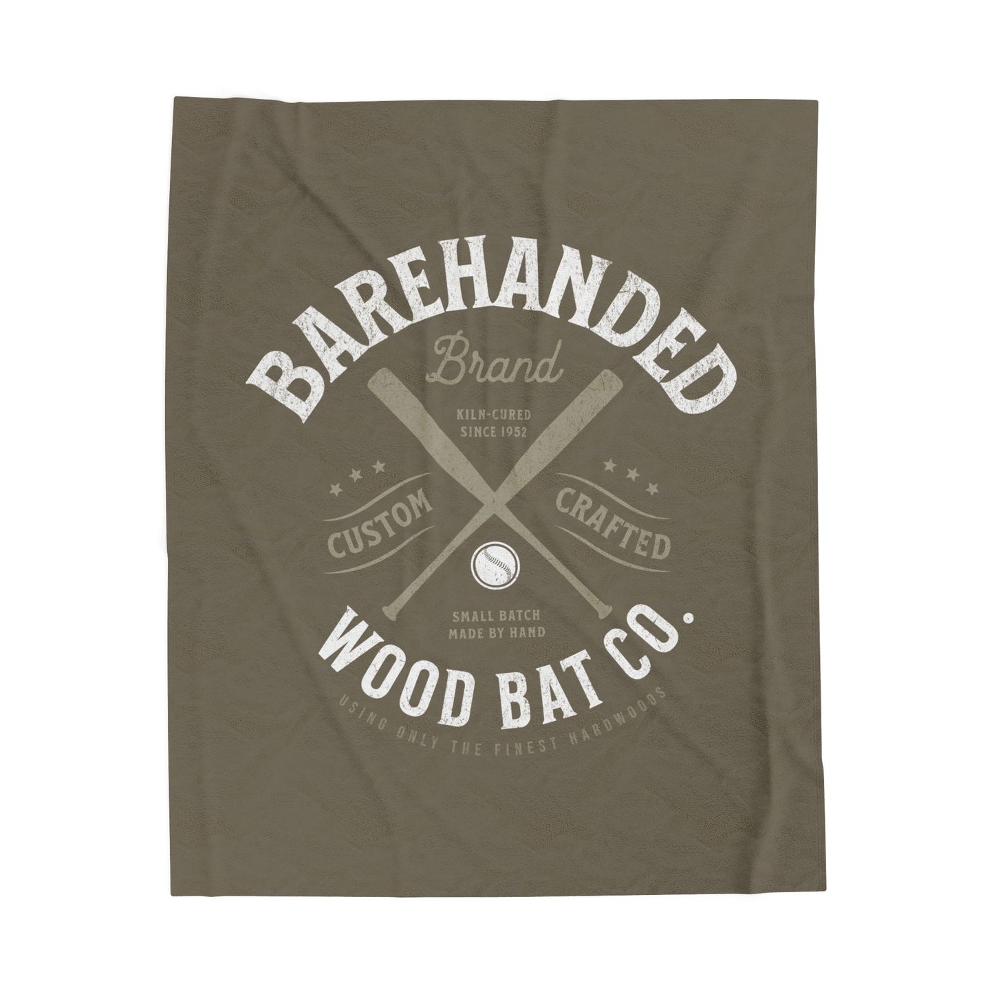 Velveteen Plush Blanket_Barehanded Wood Bat Co._Army