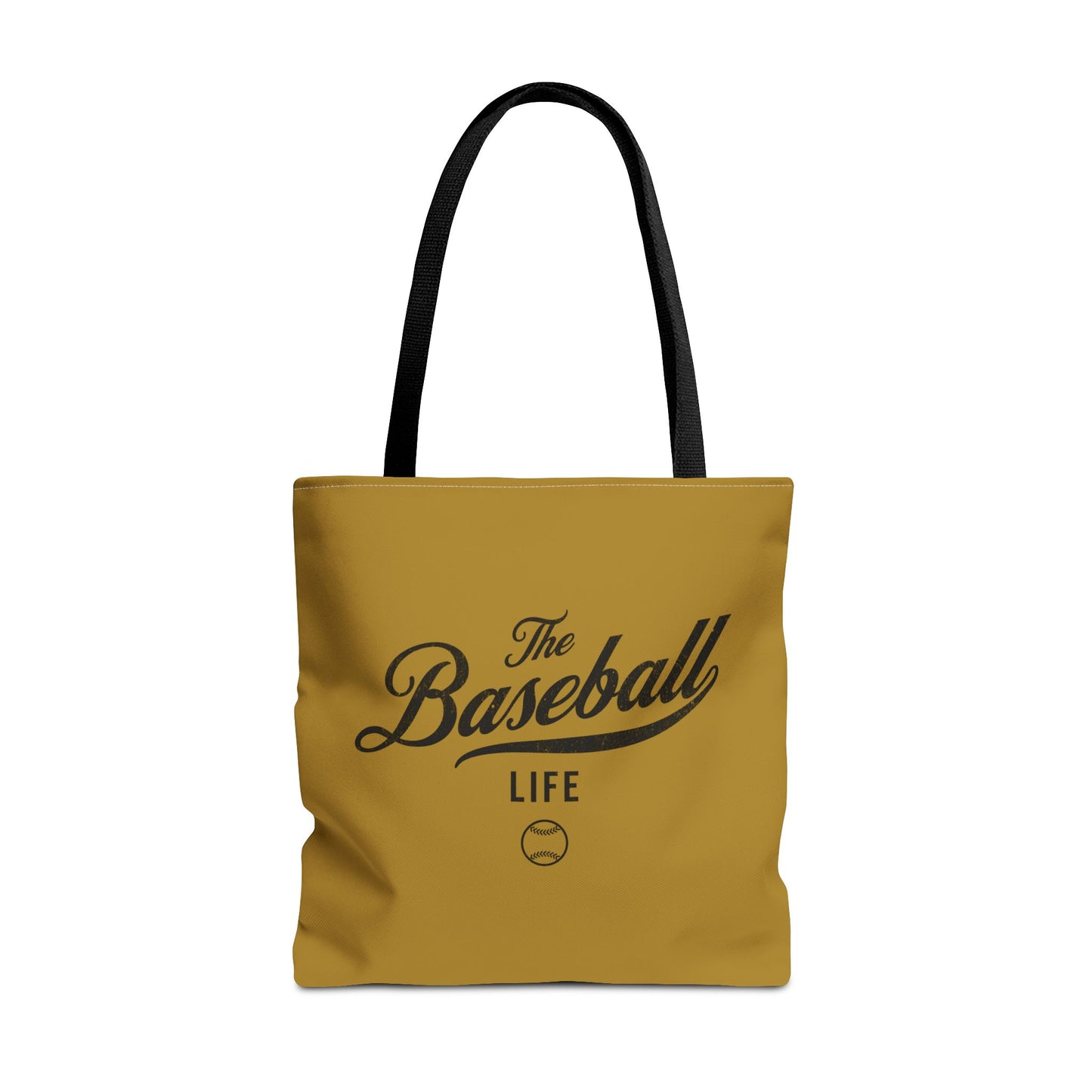The Baseball Life Tote Bag_Old Gold w Black Print