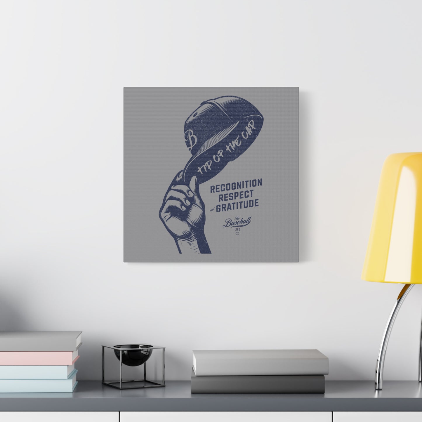 Tip of the Cap Wall Art Canvas_Medium Gray