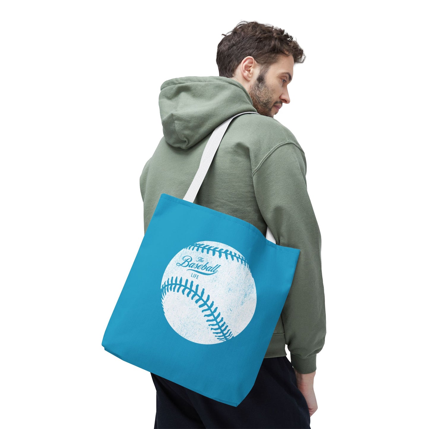 Weathered Baseball Tote Bag_Turquoise
