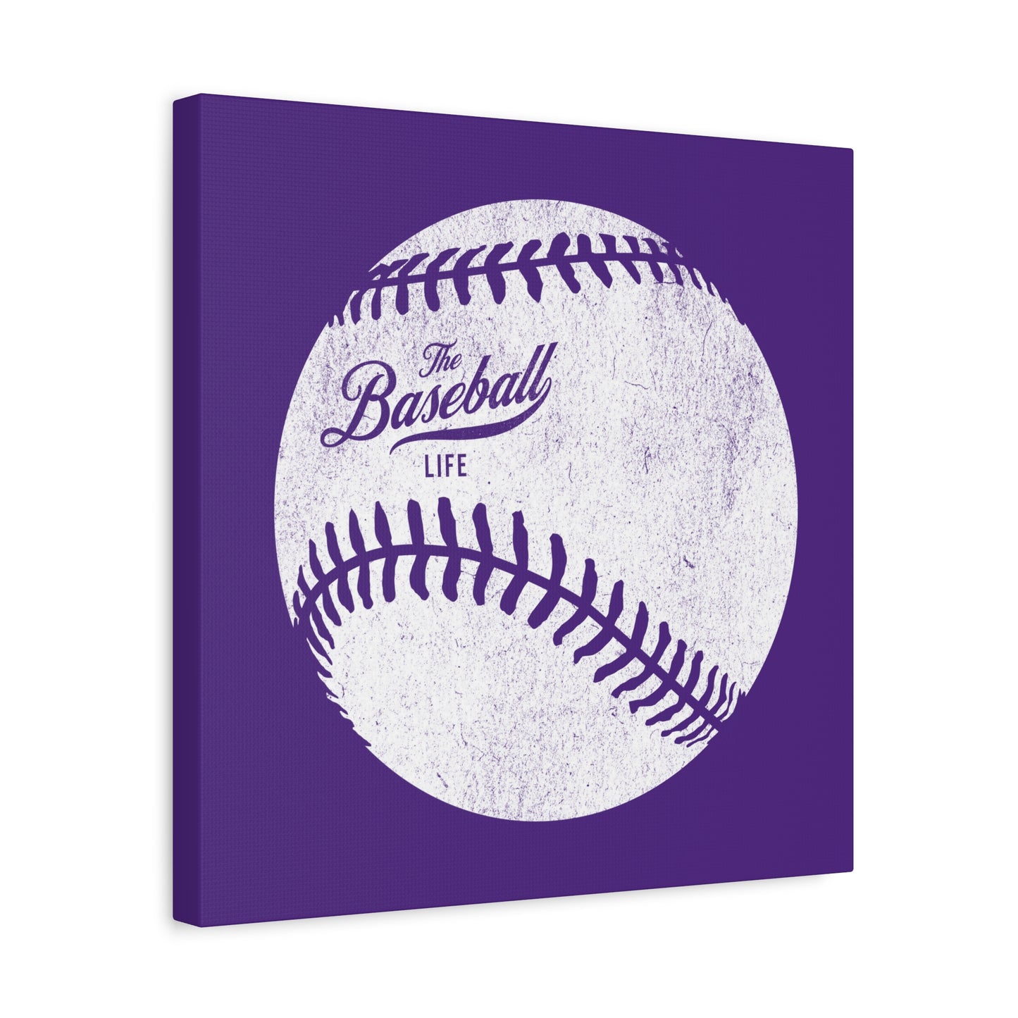 Weathered Baseball Wall Art Canvas_Purple