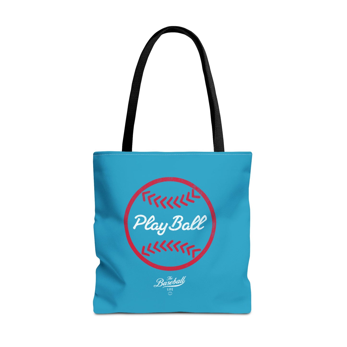 Baseball Icon Play Ball Tote Bag_Turquoise