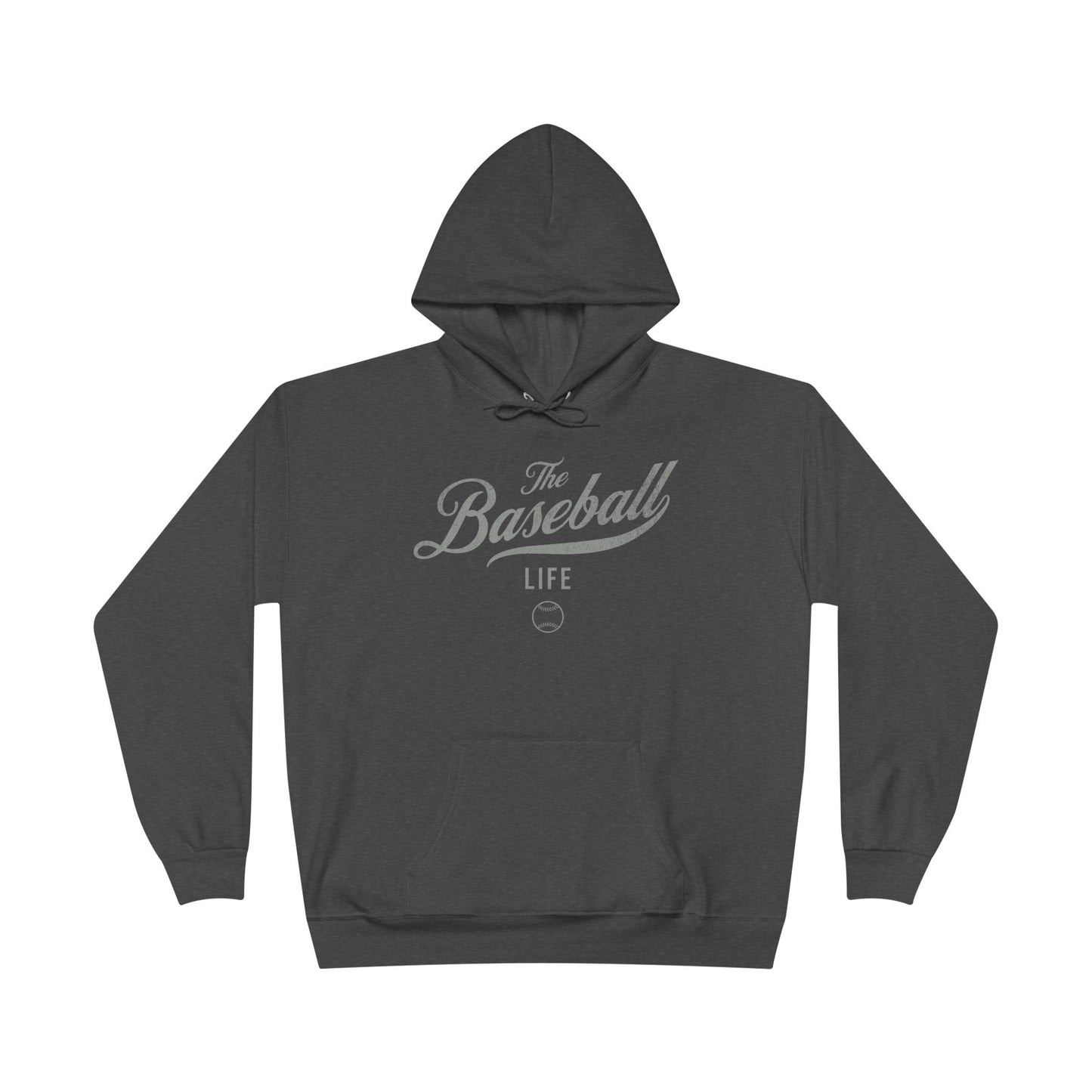 The Baseball Life Hoodie w/Grommets_Silver Gray Print