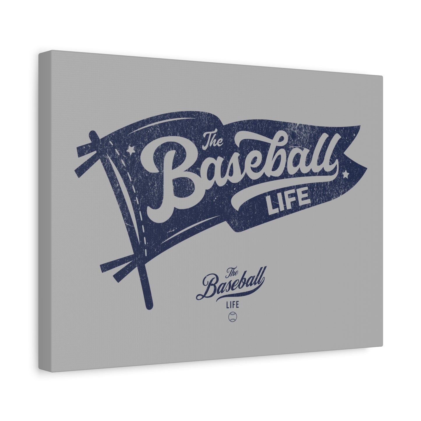 Classic Pennant Wall Art Canvas_Navy Print on Gray