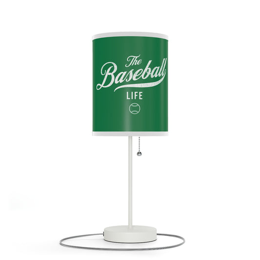 Table Lamp_Green w White Print