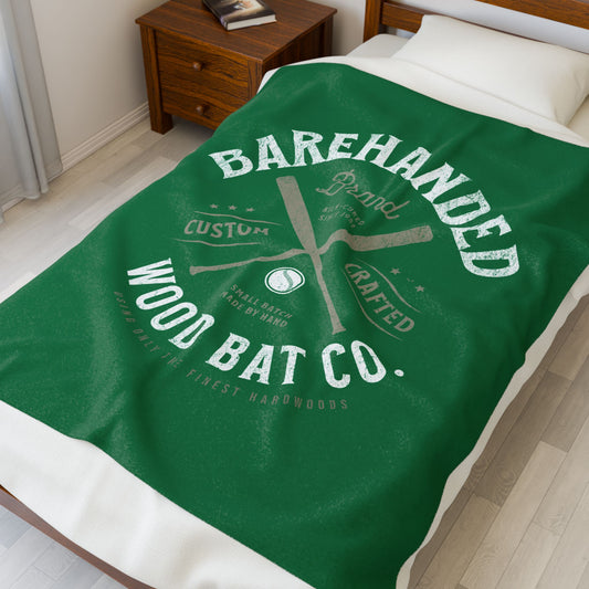 Velveteen Plush Blanket_Barehanded Wood Bat Co._Green
