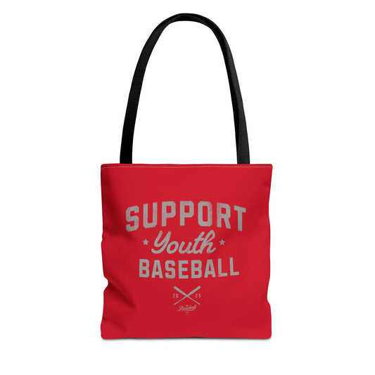 Support Youth Baseball Tote Bag_Red
