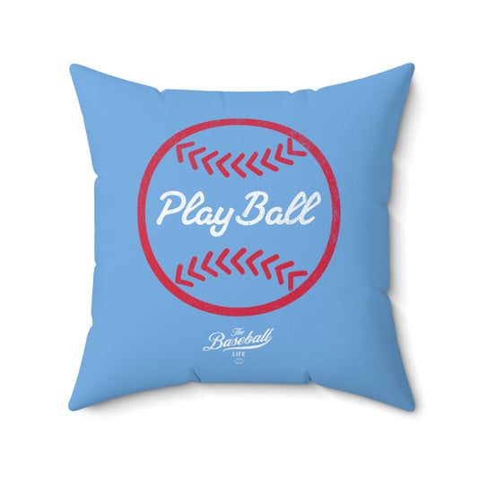 Accent Pillow_Play Ball Graphic Baseball_Carolina Blue