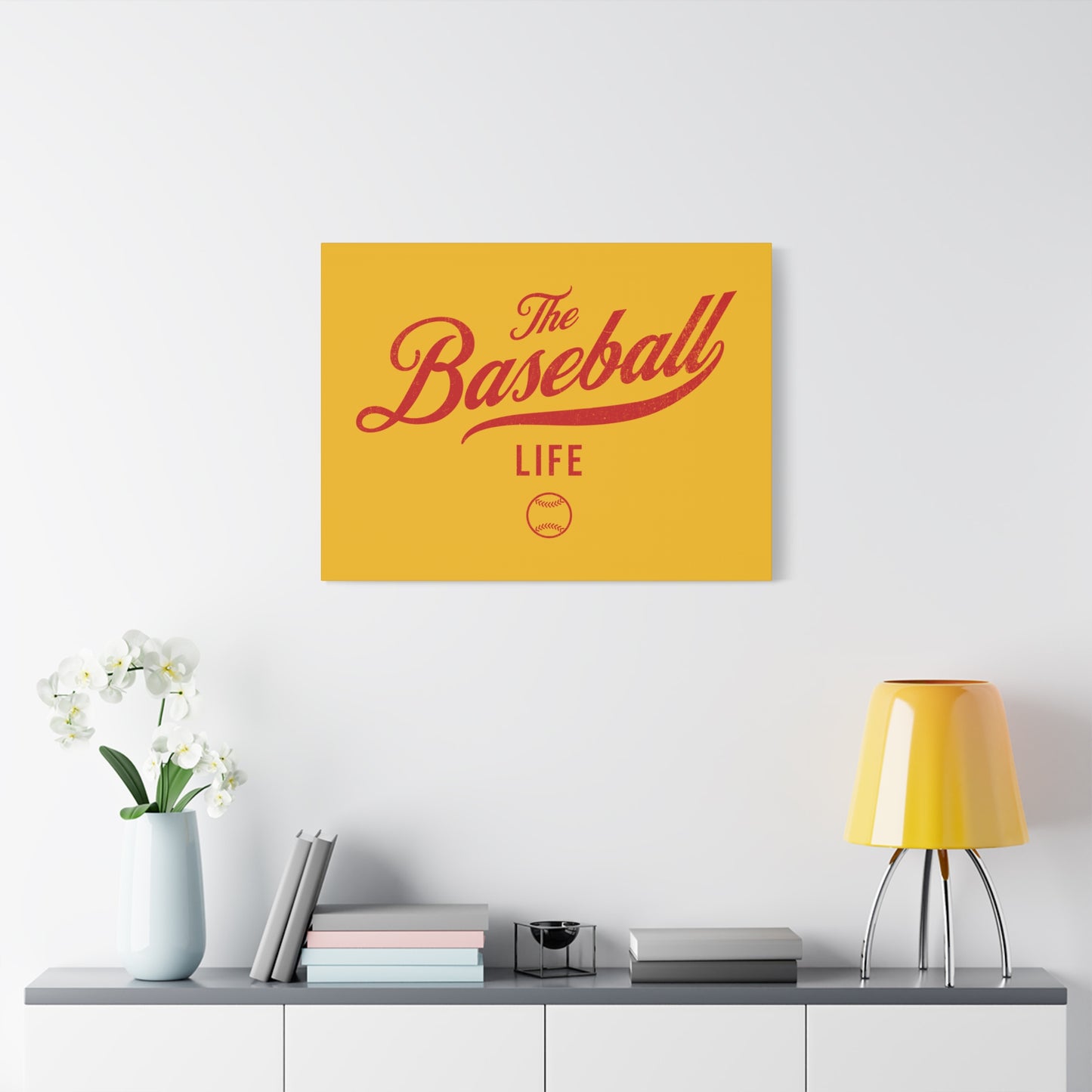 Wall Art Canvas_Yellow Gold w Red