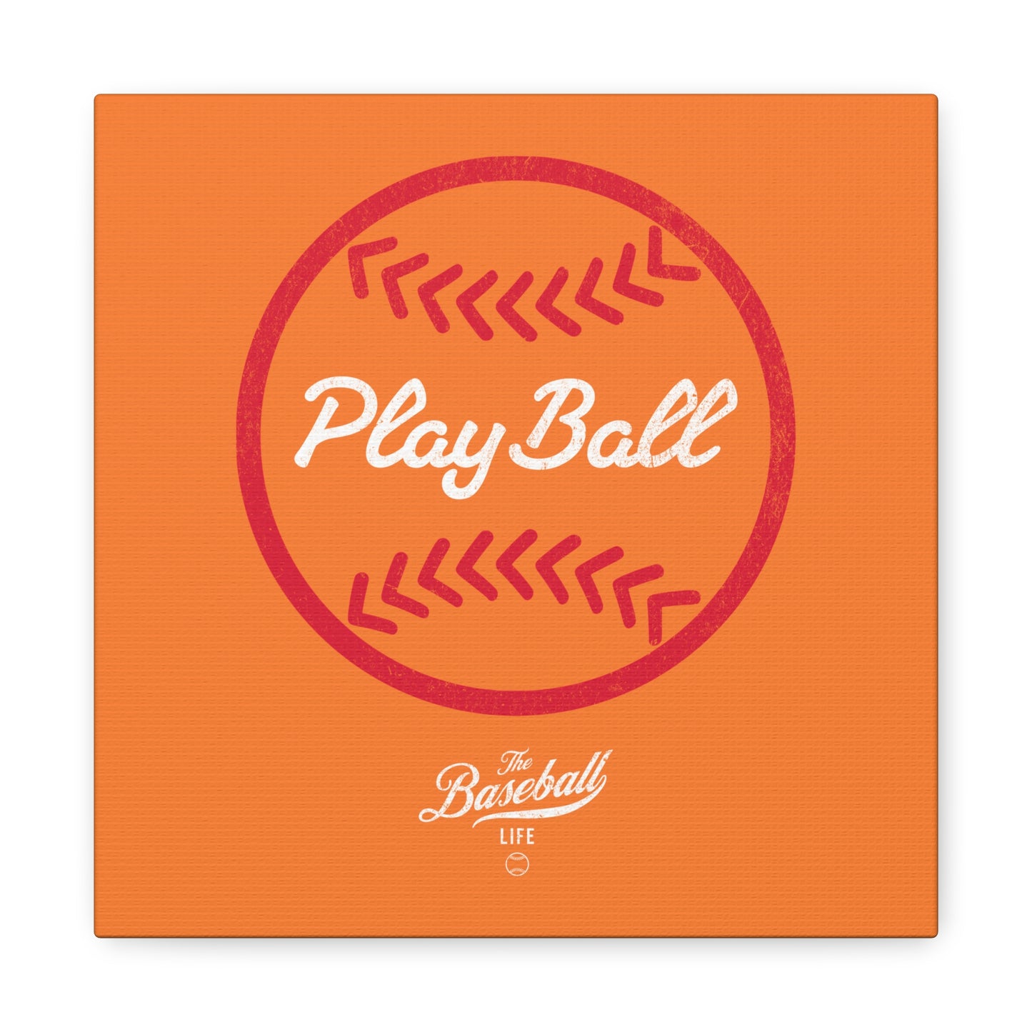 Play Ball Graphic Baseball Wall Art Canvas_Orange