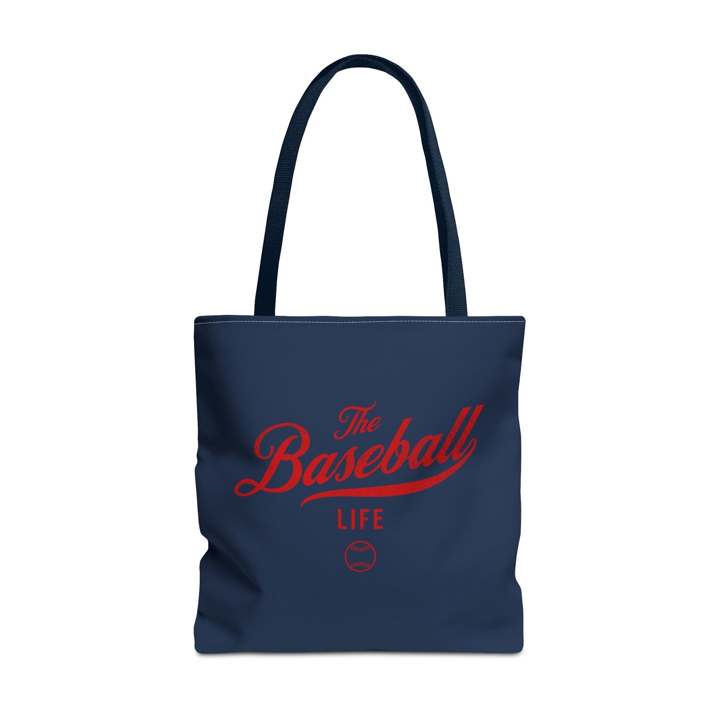 The Baseball Life Tote Bag_Navy w Red Print