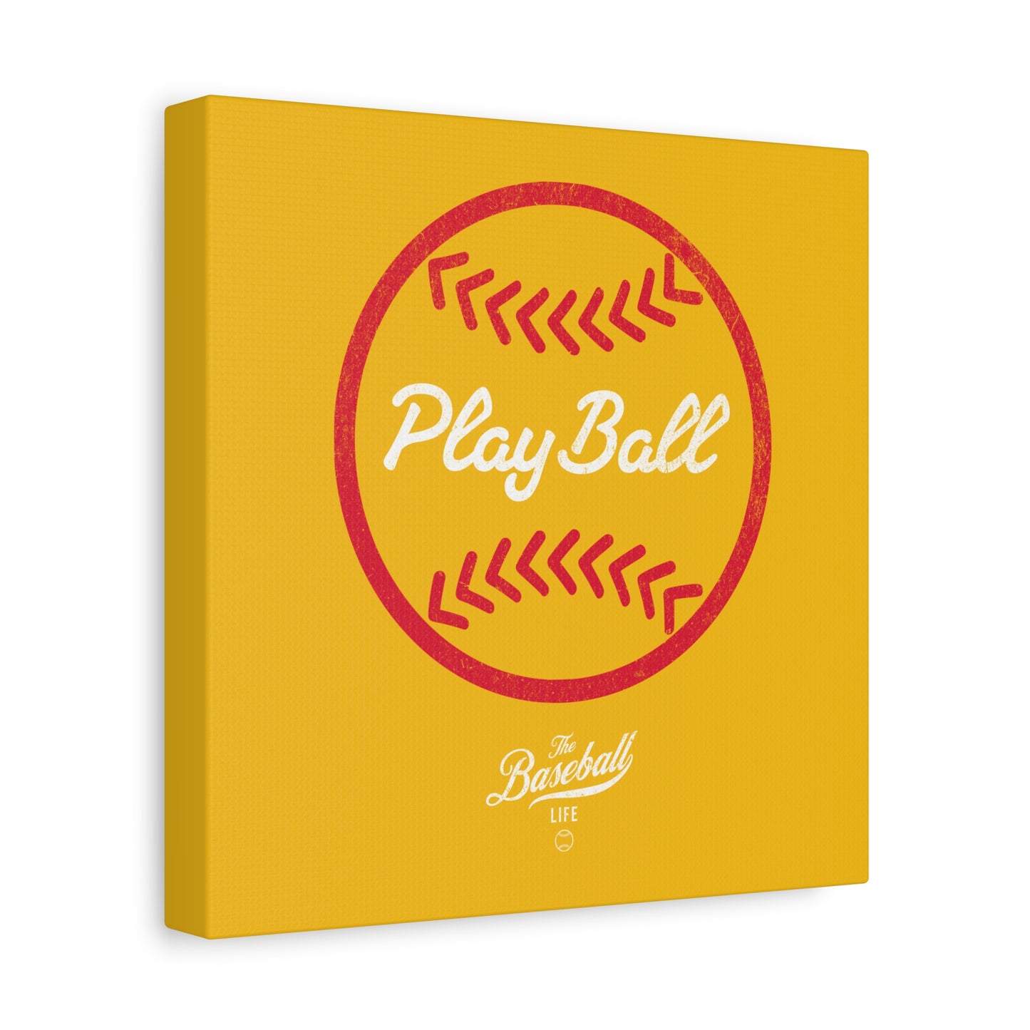 Play Ball Graphic Baseball Wall Art Canvas_Yellow Gold