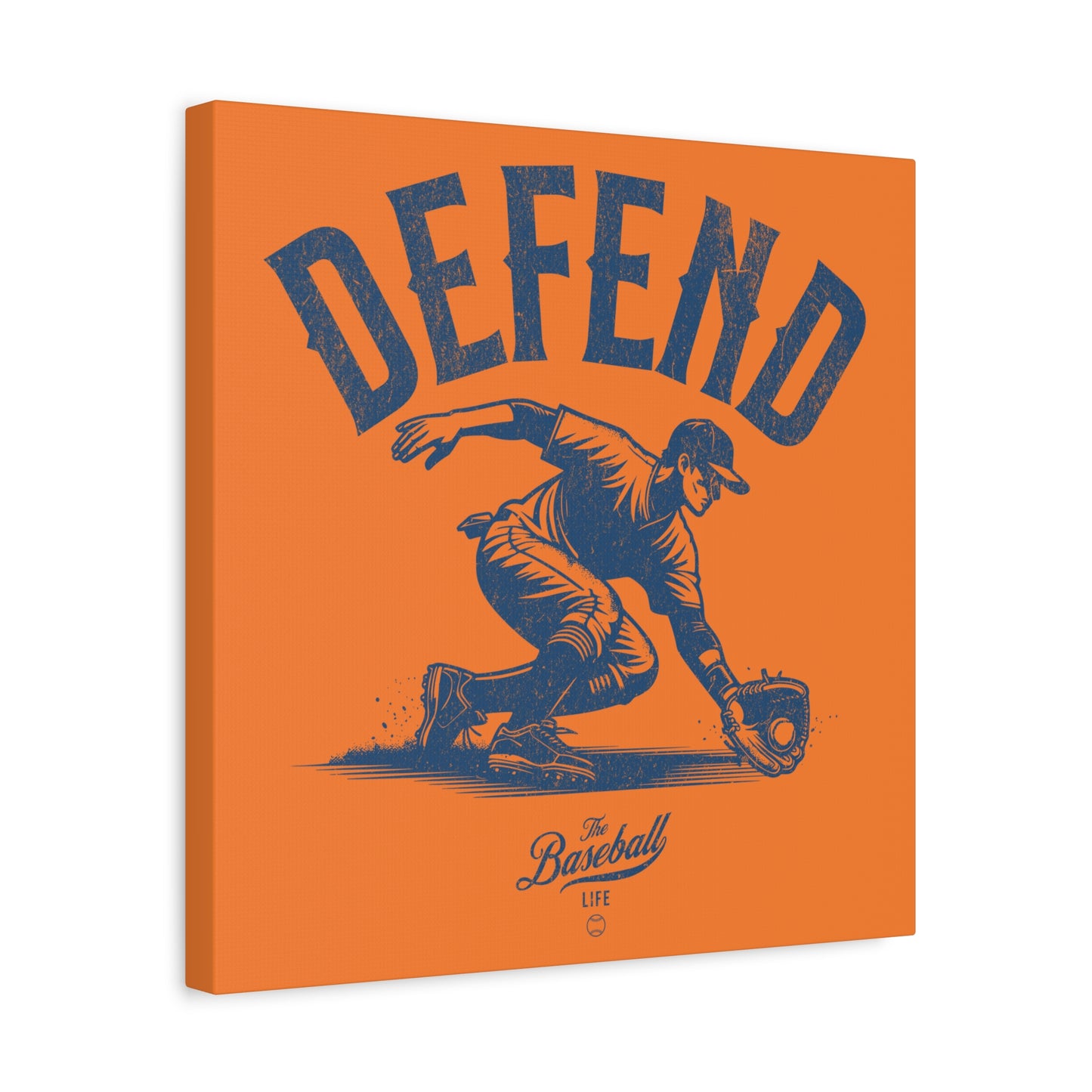 Defend Infielder Wall Art Canvas_Orange