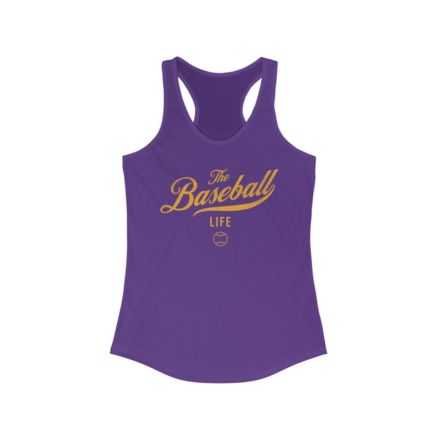 The Baseball Life Classic Script Tank_Yellow Gold Print