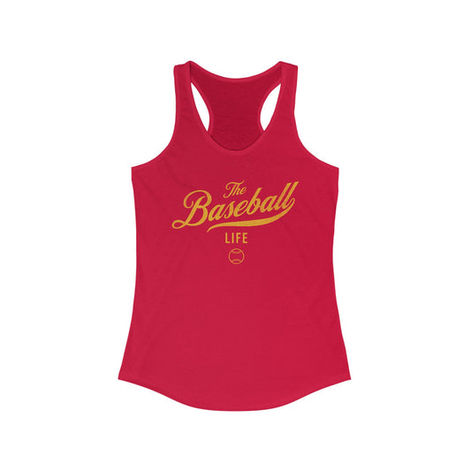 The Baseball Life Classic Script Tank_Yellow Gold Print