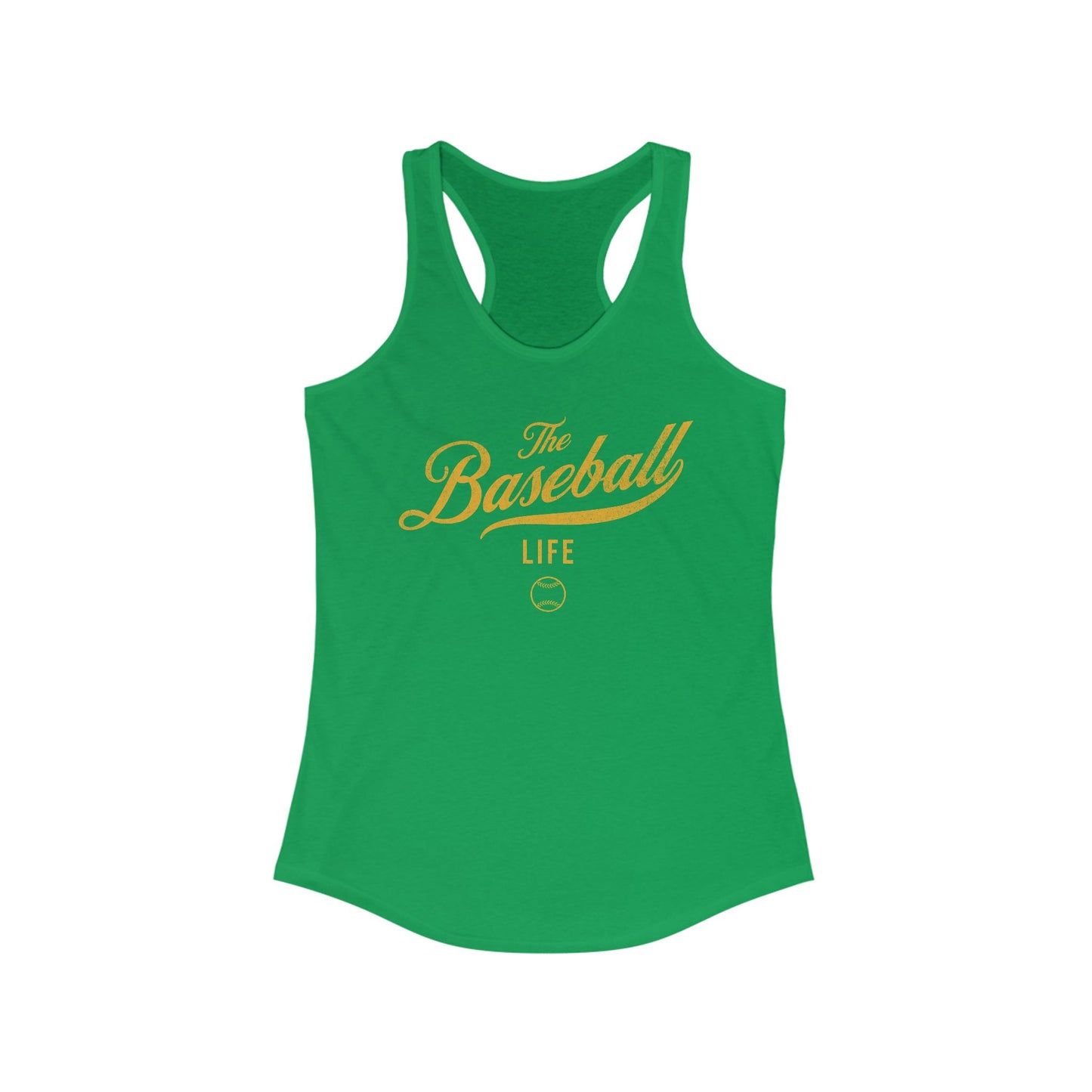 The Baseball Life Classic Script Tank_Yellow Gold Print