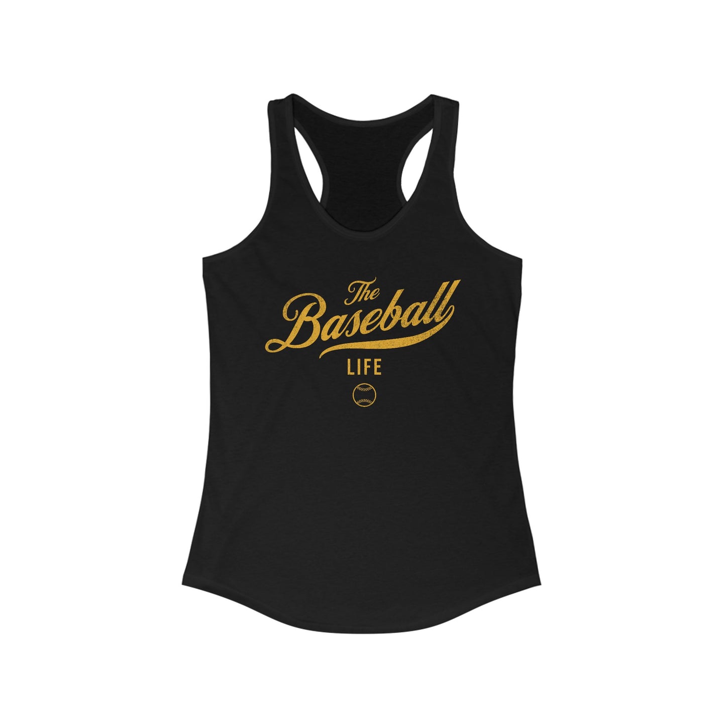 The Baseball Life Classic Script Tank_Yellow Gold Print