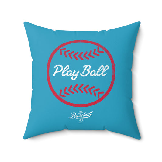Accent Pillow_Play Ball Graphic Baseball_Turquoise