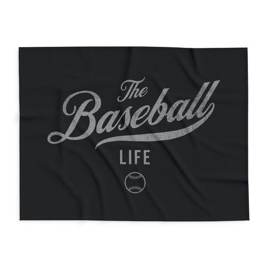 Fleece Blanket_Black w Silver Gray Print