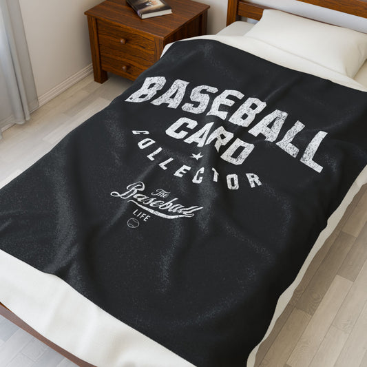 Velveteen Plush Blanket_Baseball Card Collector_Black