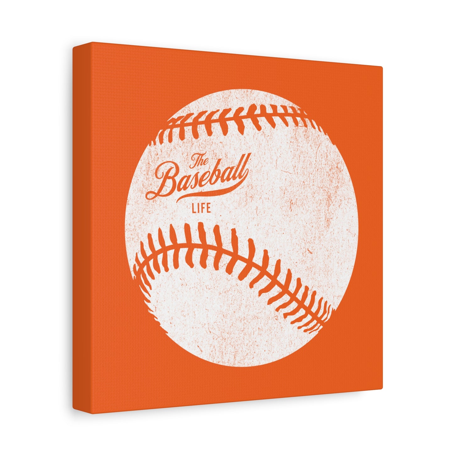 Weathered Baseball Wall Art Canvas_Orange