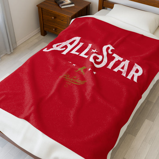 Velveteen Plush Blanket_All-Star_Red
