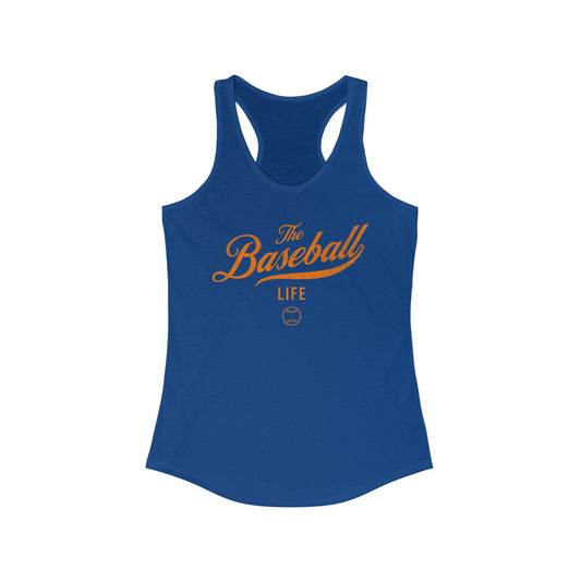 The Baseball Life Classic Script Tank_Orange Print