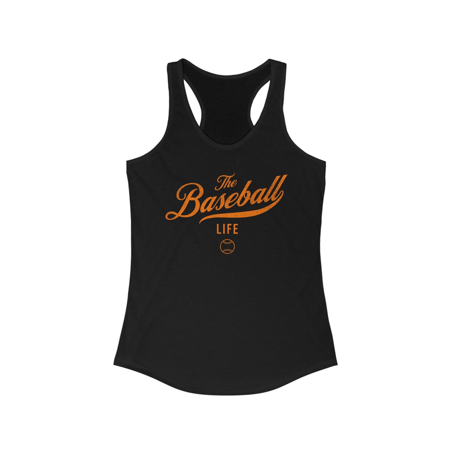 The Baseball Life Classic Script Tank_Orange Print