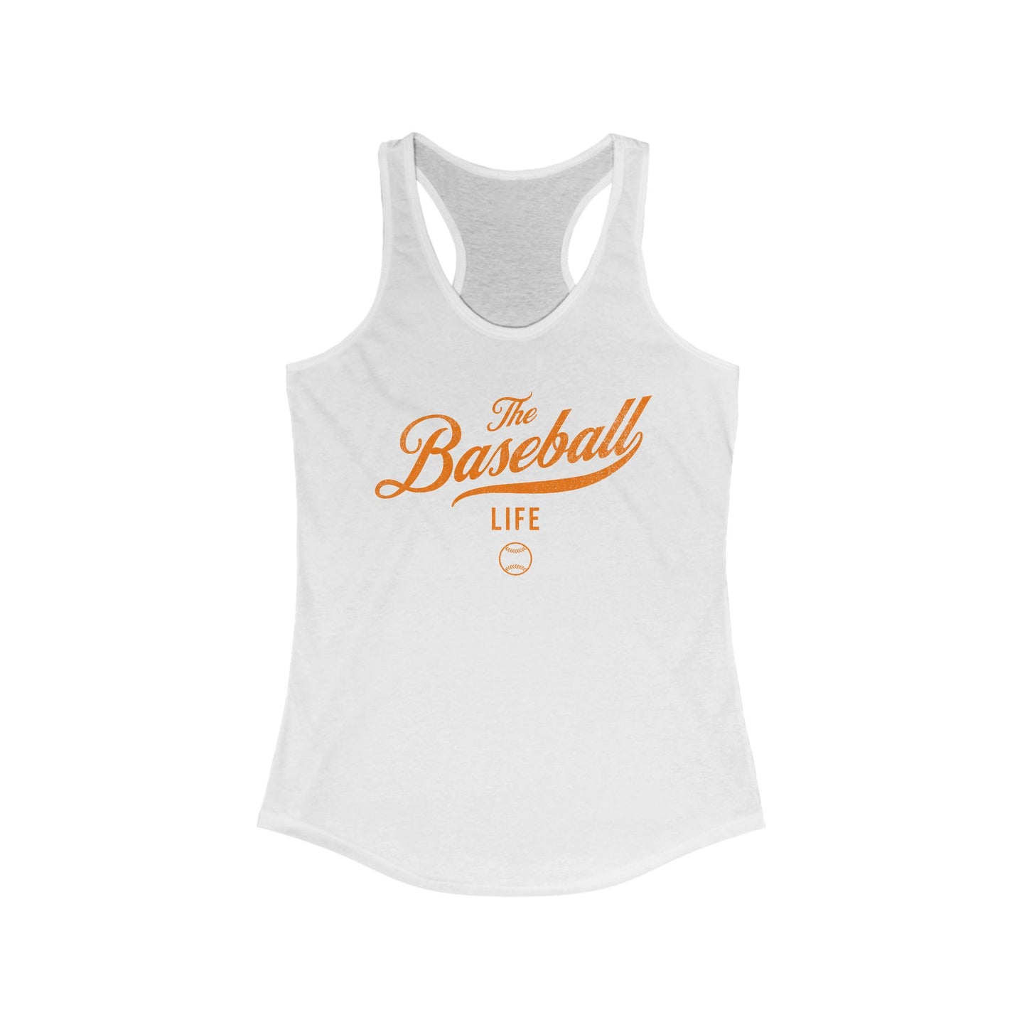 The Baseball Life Classic Script Tank_Orange Print