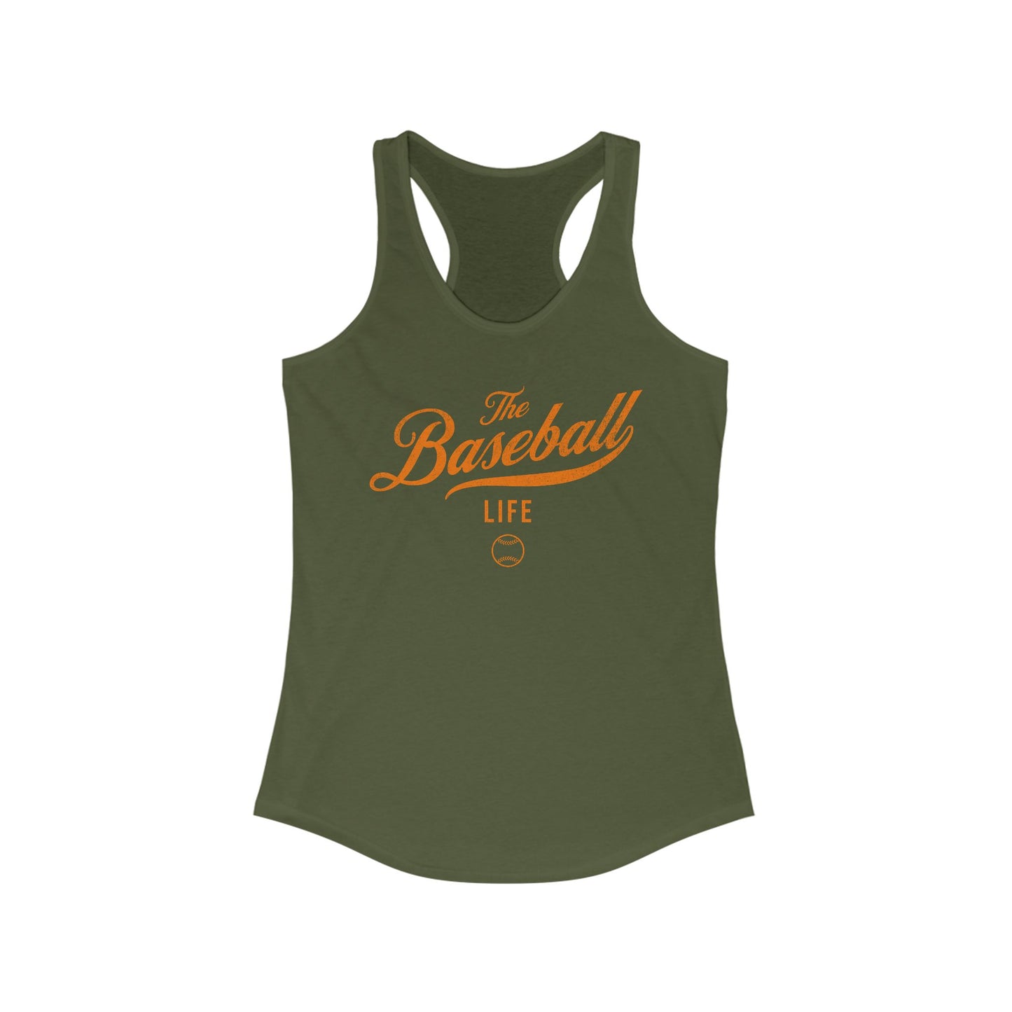 The Baseball Life Classic Script Tank_Orange Print