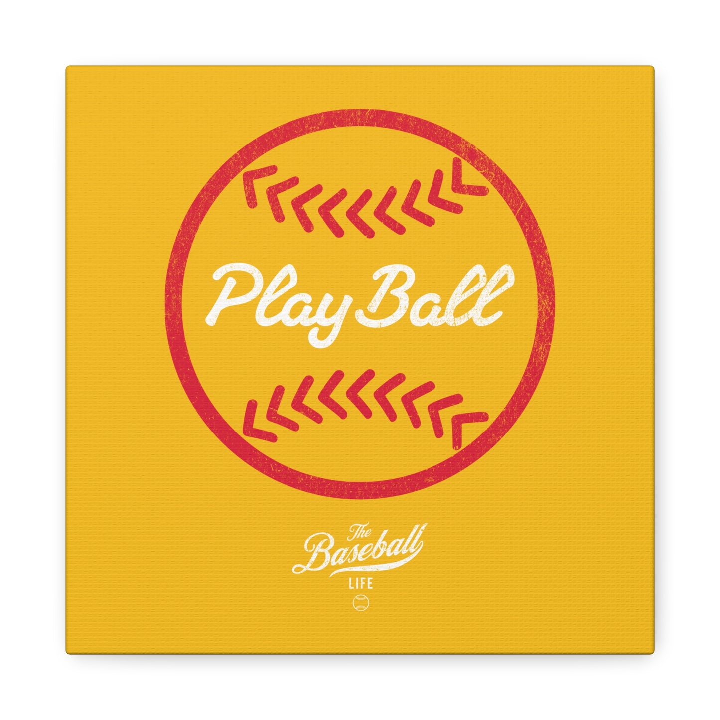 Play Ball Graphic Baseball Wall Art Canvas_Yellow Gold