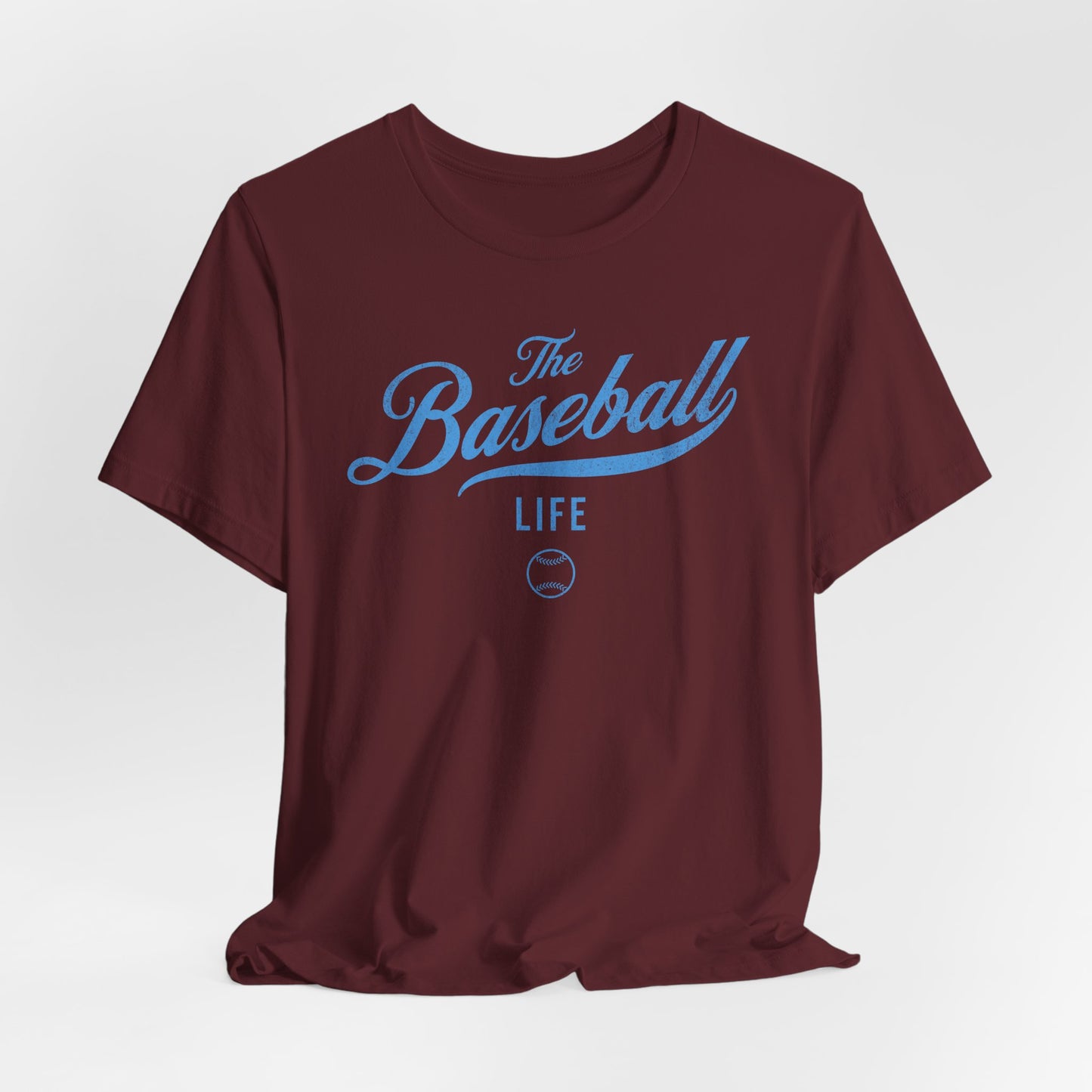The Baseball Life Classic Script T-Shirt_Carolina Blue Print