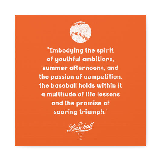 The Baseball Life "Verse" Wall Art Canvas_Orange